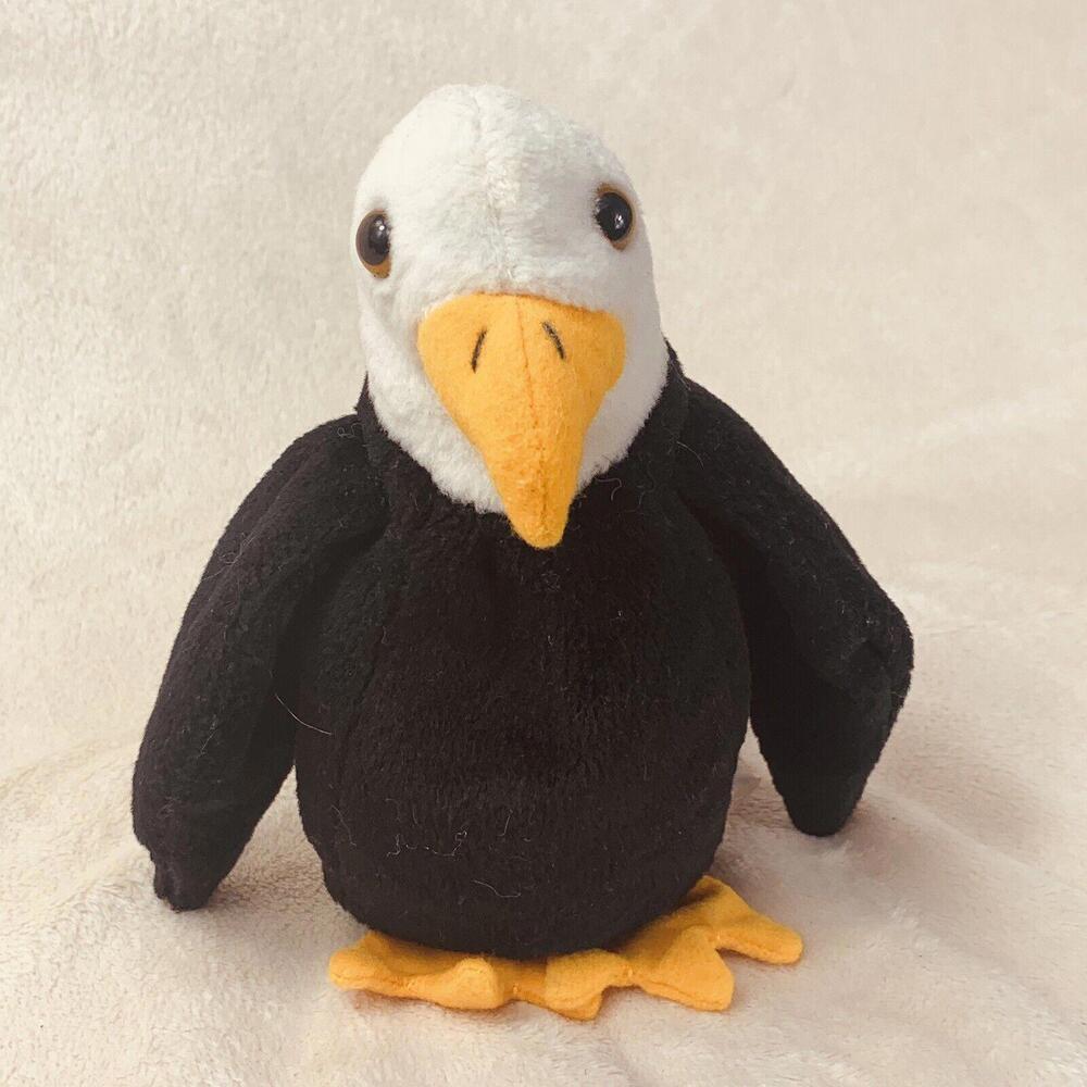 TY Beanie Babies BALDY the American Bald Eagle 1996 Small 6" Stuffed Bird Toy​​